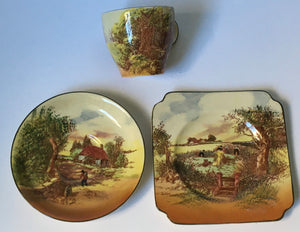 Royal Doulton Rustic England Trio D5694 Seriesware c.1939 regd Australian design