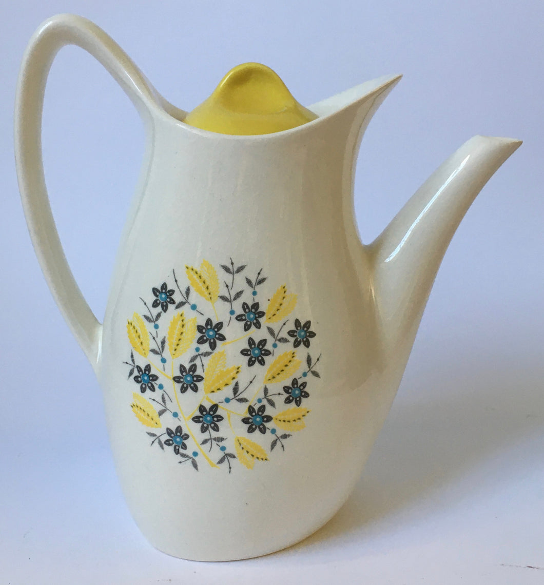 Midwinter Modern Fashion Shape Coffee pot  Yellow & grey flowers