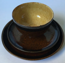 Load image into Gallery viewer, Zaalberg Holland studio pottery Trio teabowl / cup saucer &amp; Plate ware Netherlands stoneware
