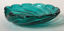 Load image into Gallery viewer, Murano Bowl / Ashtray- Teal Green -  Controlled Bubbles - Polished pontil - Italian Glass
