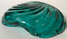 Load image into Gallery viewer, Murano Bowl / Ashtray- Teal Green -  Controlled Bubbles - Polished pontil - Italian Glass
