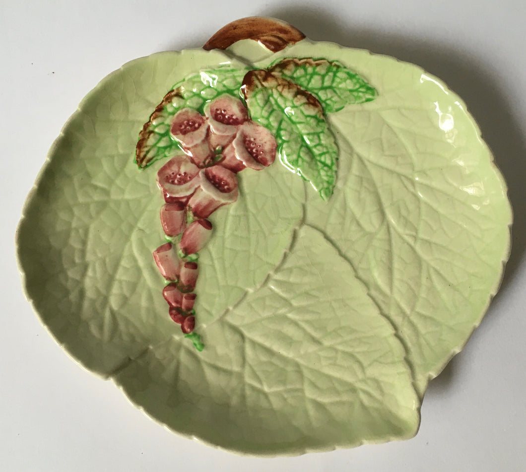Carltonware Hollyhock green dish 18cm x 16 cm