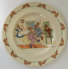 Load image into Gallery viewer, Royal Doulton Bunnykins SF 7 Pillow fight - 16 cm Plate - Barbara Vernon - Tea plate Casino - Uncoloured Backstamp

