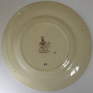 Royal Doulton Bunnykins SF 7 Pillow fight - 16 cm Plate - Barbara Vernon - Tea plate Casino - Uncoloured Backstamp
