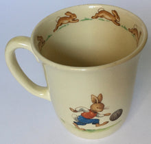 Load image into Gallery viewer, Royal Doulton Bunnykins - HW 9 Gardening style one HW13R Footballer - Rare combination - Don beaker &quot;Bunnies inside&quot; BARBARA VERNON
