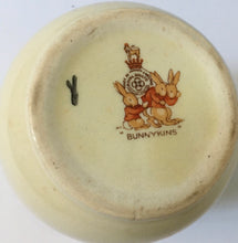 Load image into Gallery viewer, Royal Doulton Bunnykins - HW 9 Gardening style one HW13R Footballer - Rare combination - Don beaker &quot;Bunnies inside&quot; BARBARA VERNON
