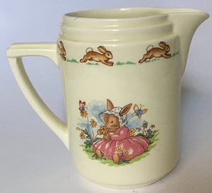 Royal Doulton Bunnykins - HW 25 Daisy Chains HW25R Smelling Flowers -  Casino Jug 36 - Art Deco shape 11.5 cm tall