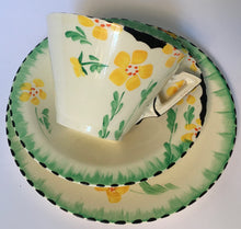 Load image into Gallery viewer, Burleighware Art Deco Zenith Trio pattern 5572 hand painted Burleigh Ware Cup Saucer &amp; Plate
