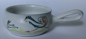 Denby Stoneware Hand Painted dish - Chicken Chasing a Rabbit - Albert College