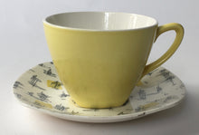 Load image into Gallery viewer, Midwinter &#39;Savanna&#39; by Jessie Tait 1950s Modern Fashion shape Coffee cup &amp; saucer Staffordshire England
