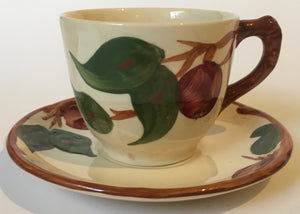 Franciscan Apple Cup & Saucer made in England - Vintage hand Painted