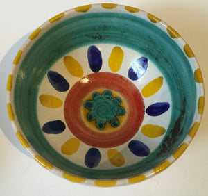 Desimone Italy, Hand Painted pottery bowl & saucer Ceramiche De Simone - Vintage