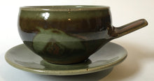 Load image into Gallery viewer, David Frith Brookhouse pottery stoneware studio pottery Bowl &amp; saucer North Wales English hand made Ceramics
