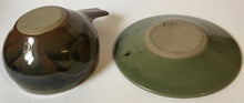 Load image into Gallery viewer, David Frith Brookhouse pottery stoneware studio pottery Bowl &amp; saucer North Wales English hand made Ceramics
