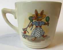 Load image into Gallery viewer, Royal Doulton Bunnykins - HW 28 Hat Shop &amp; HW 28R Trying on hats - Casino Cup - Signed BARBARA VERNON

