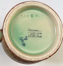 Load image into Gallery viewer, Crown Devon Art Deco two handled vase 348-6 - Green &amp; Brown - Made in England
