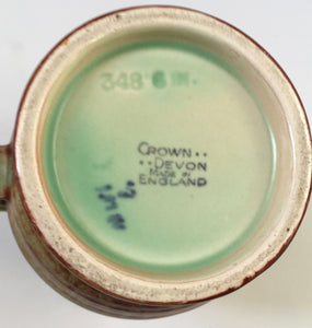 Crown Devon Art Deco two handled vase 348-6 - Green & Brown - Made in England
