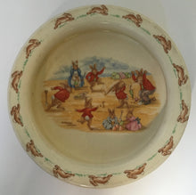 Load image into Gallery viewer, Royal Doulton Bunnykins - LF 12 cricket game - Large 19 cm baby bowl - Signed Barbara Vernon
