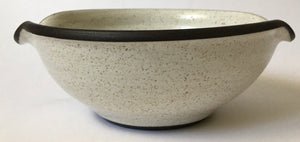 Zaalberg Holland studio pottery Black clay double lip bowls / Dinner ware Netherlands stoneware