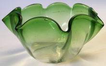 Load image into Gallery viewer, Attributed to Harry Powell for James Powell and Sons, Whitefriars, Hand Blown Green glass bowl on stand
