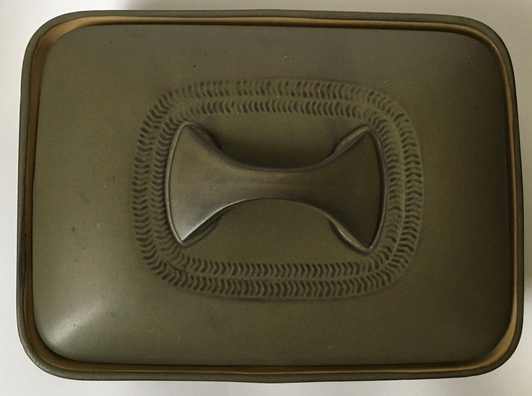 Denby 'Chevron' Two compartment server & Lid, stoneware, Dinner ware Made in England
