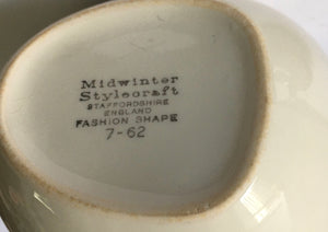 Midwinter Modern Fashion Shape teapot Rose Cones Flowers  c.1960s