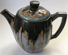 Load image into Gallery viewer, Denbac Pottery Drip Glaze Teapot Design 527 French Art Nouveau ceramics Made in France 1921-1952
