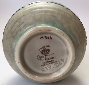Crown Devon Mattita Tubelined Vase Pattern M326 Signed LM Art Deco Ceramics