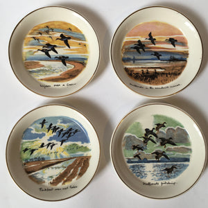 Midwinter Stylecraft PETER SCOTT flying Mallard Ducks Dishes x 4 Staffordshire England