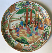 Load image into Gallery viewer, Chinese Porcelain Famille Rose &quot; Rose Mandarin &quot; Figures Shells flowers Hand painted / decorated  plate 19th century Chinese Antique
