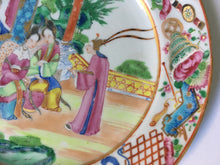 Load image into Gallery viewer, Chinese Porcelain Famille Rose &quot; Rose Mandarin &quot; Figures Shells flowers Hand painted / decorated  plate 19th century Chinese Antique - Hairline
