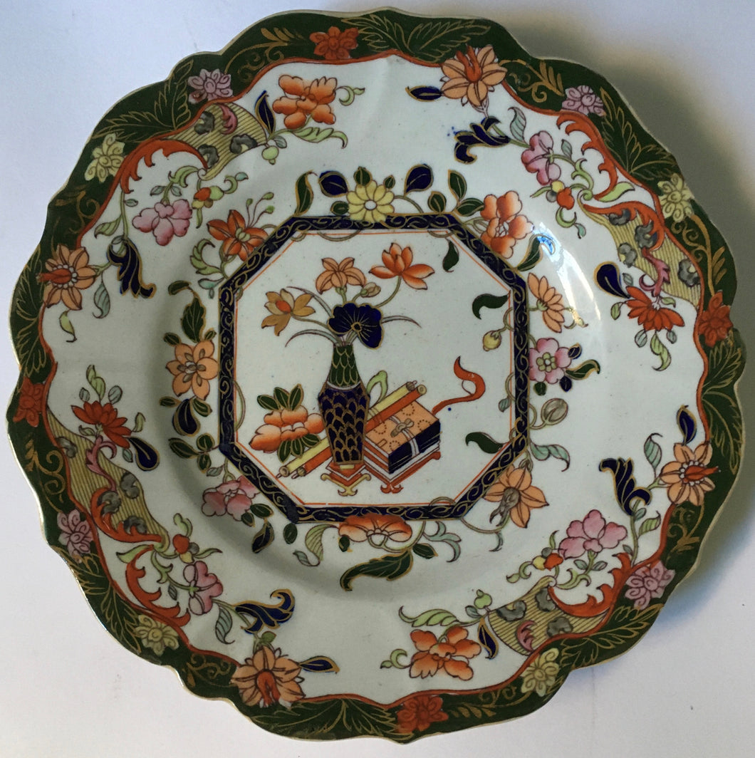 Mason's Patent Ironstone Antique English Imari Chinoiserie Plate transfer printed pattern c.1850 #1