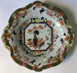 Mason's Patent Ironstone Antique English Imari Chinoiserie bowl transfer printed pattern c.1850 #3