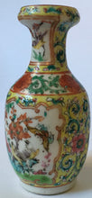 Load image into Gallery viewer, Chinese Porcelain Canton Famille Rose &quot;Rose Medallion&quot; Miniature Vase Figures Birds Rooster Hand painted / decorated 19th century Chinese Antique
