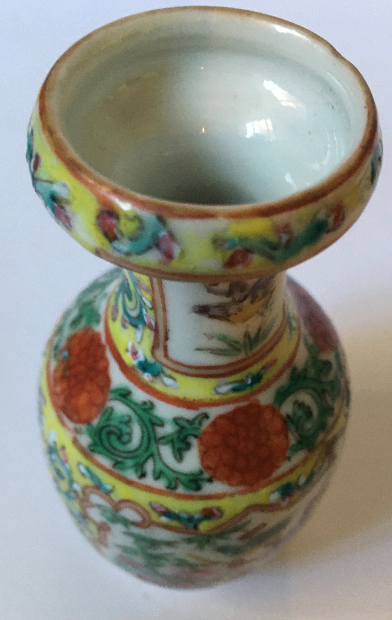 Antique chinese canton famille rose Medallion vase discount hand painted 19th porcelain