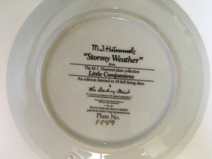 The Danbury Mint Goebel - M I Hummel Little Companions Series"Stormy Weather" Collector collectors Plate