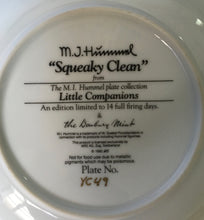 Load image into Gallery viewer, The Danbury Mint Goebel - M I Hummel Little Companions Series &quot;Squeaky Clean &quot; Collector collectors Plate
