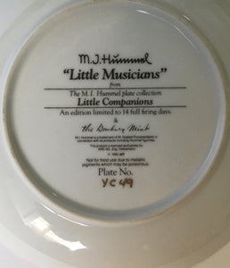 The Danbury Mint Goebel - M I Hummel Little Companions Series"Little Musicians" Collector collectors Plate