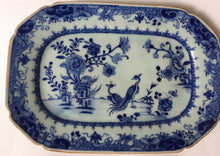 Load image into Gallery viewer, 18th Century Canton Chinese export Porcelain Blue &amp; White platter Birds - Qianlong Period - Antique China
