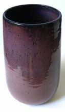 Load image into Gallery viewer, Zaalberg Holland studio Art pottery tall Purple Speckled glaze Vase Netherlands stoneware
