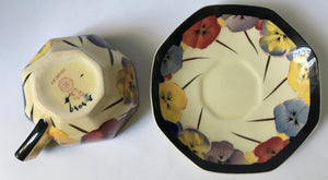 Royal Doulton D 4049 Pansies Pansy Cup & Saucer Seriesware Art Deco