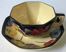 Load image into Gallery viewer, Royal Doulton D 4049 Pansies Pansy Cup &amp; Saucer Seriesware Art Deco
