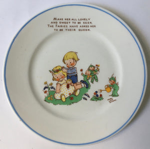 Shelley 1920s  Mabel Lucie Attwell Nurseryware plate Art Deco Rare Nursery ware