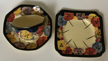 Load image into Gallery viewer, Royal Doulton D 4049 Pansies Pansy Cup, Saucer &amp; Cake Plate - Trio -  Seriesware Art Deco
