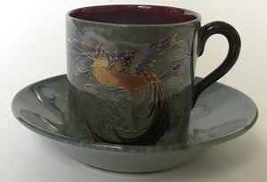Royal Doulton Titanian BIRD OF PARADISE Coffee can Cup & saucer -  Rare series ware