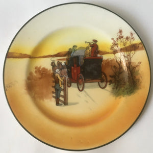 Royal Doulton E 3804 Coaching scenes Trio Yellow & Red Door Bone China 1920s-  Rare series ware