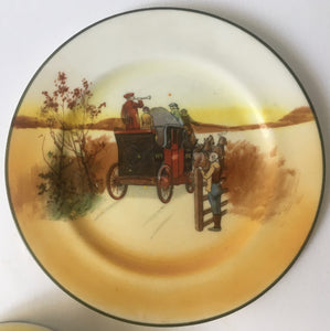 Doulton E 3804 Coaching scenes Trio  Red Door Bone China 1920s -  Rare series ware