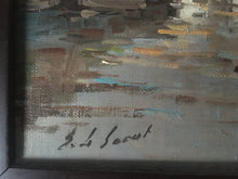 Load image into Gallery viewer, E L Saout Edouard LE SAOUT (1909-1981) Paris Seine River Notre Dame Yl Cite Oil Painting Landscape Original
