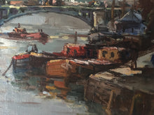 Load image into Gallery viewer, E L Saout Edouard LE SAOUT (1909-1981) Paris Seine River Notre Dame Yl Cite Oil Painting Landscape Original

