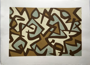 Mark Lawrence Dixon (b.1957) Abstract print "AUTUMN MOTION" dated 90 (South African Artist)